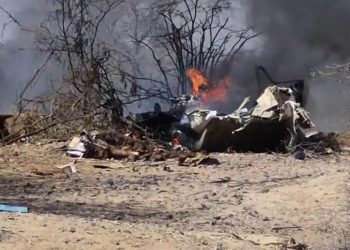 I resti dell'aereo di Aerodiana precipitato in Perù