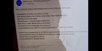 Il testo dell’e-mail fatta recapitare ai centri commerciali