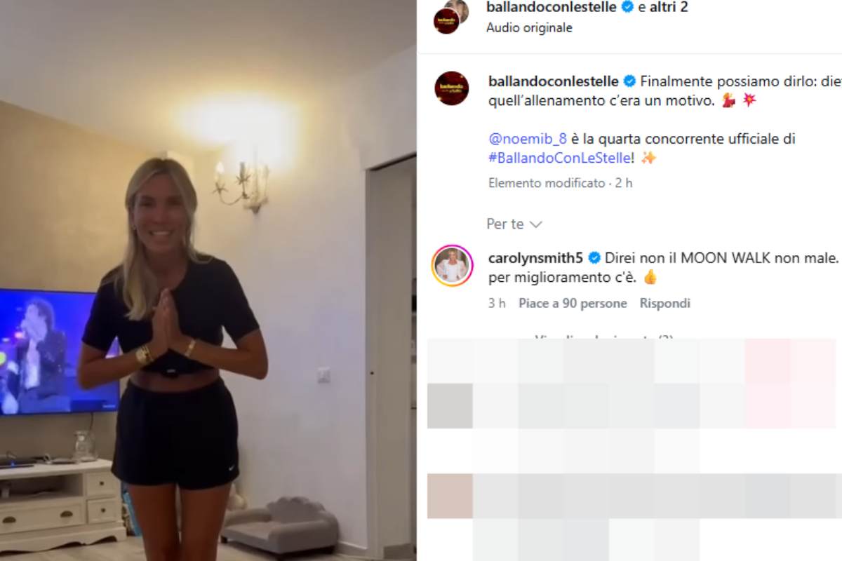 Screen commento Carolyn Smith a Noemi Bocchi
