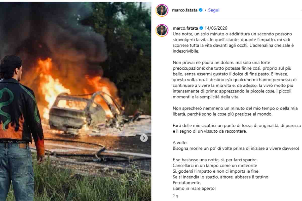 Post Instagram di Marco Fatata