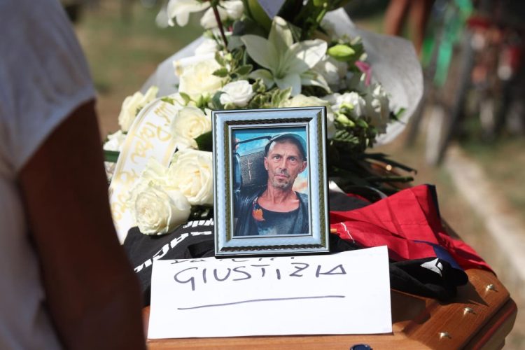 I funerali di Nicola Musiani, massacrato di botte su un piazzale di Pinarella di Cervia, viale Tritone, nella notte tra il 18 e il 19 luglio in una immagine del 01 agosto 2026.