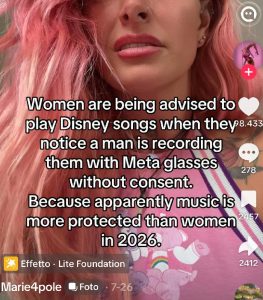 Utente su Tik Tok protesta contro il metodo disney e i meta glasses