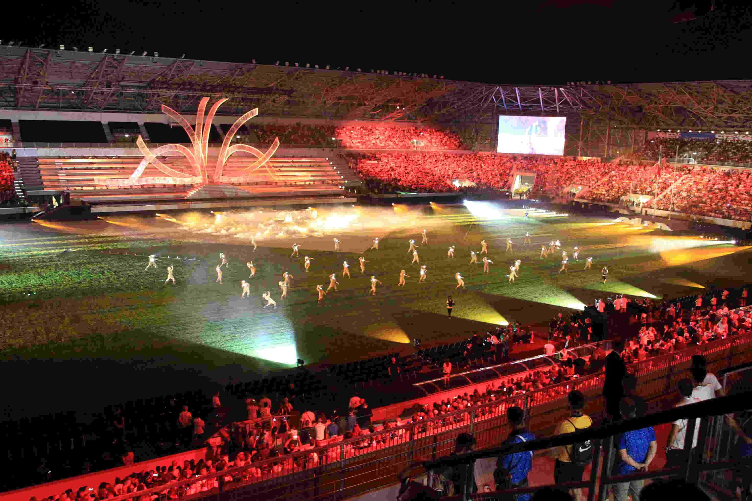 La cerimonia di apertura dei Giochi del Mediterrano allo stadio Iacovone di Taranto | ANSA