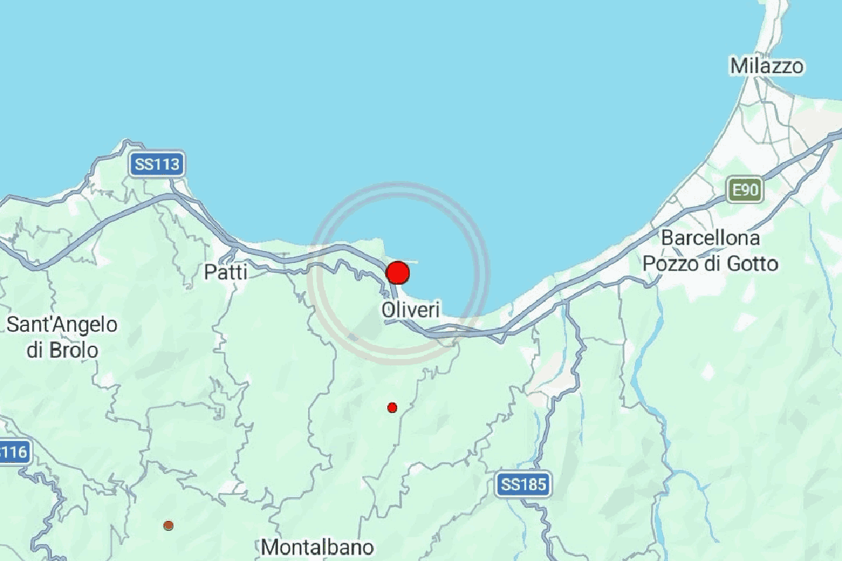 Terremoto a Messina, due scosse vicino a Oliveri: magnitudo 3,7