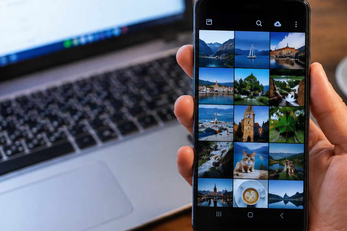 Telefono con foto in primo piano