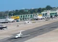 Un frame del video dello schianto: panda contro aereo a Linate