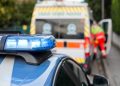Ambulanza e polizia al lago di Castel Gandolfo