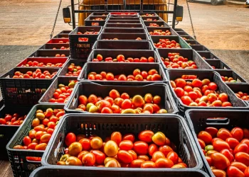 Diciotto tonnellate di pomodoro: carico di scarti finisce su una Dacia