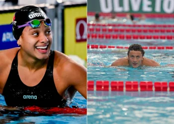 Due nuotatori italiani in piscina ai campionati europei