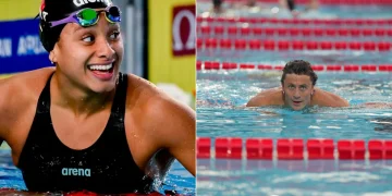 Due nuotatori italiani in piscina ai campionati europei
