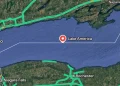 Schermata Google Maps, Lago Ontario etichettato erroneamente come "Lake America".