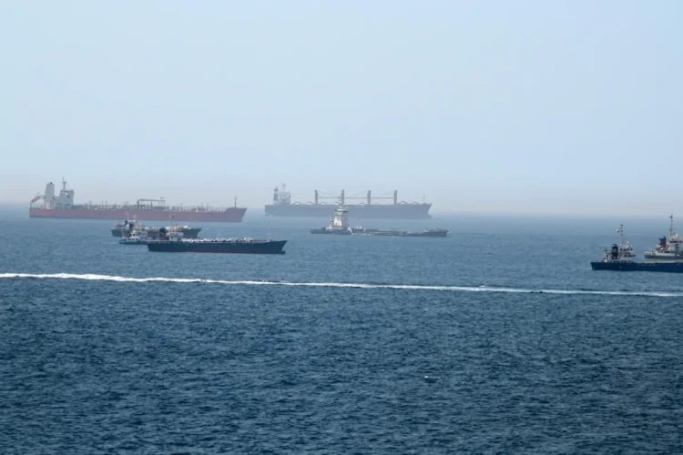 Diverse navi petroliere e mercantili transitano nello Stretto di Hormuz.