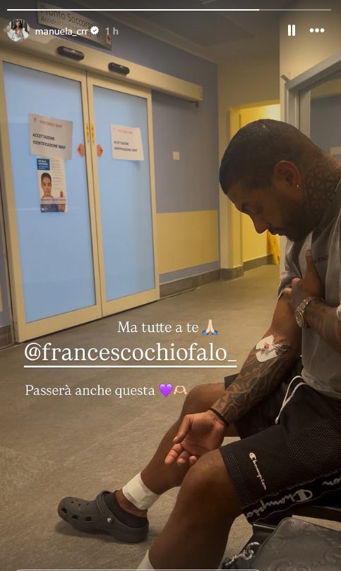 Screen foto pubblicata da Manuela Carriero in ospedale