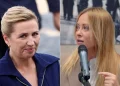 Mette Frederiksen e Giorgia Meloni in due ritratti distinti