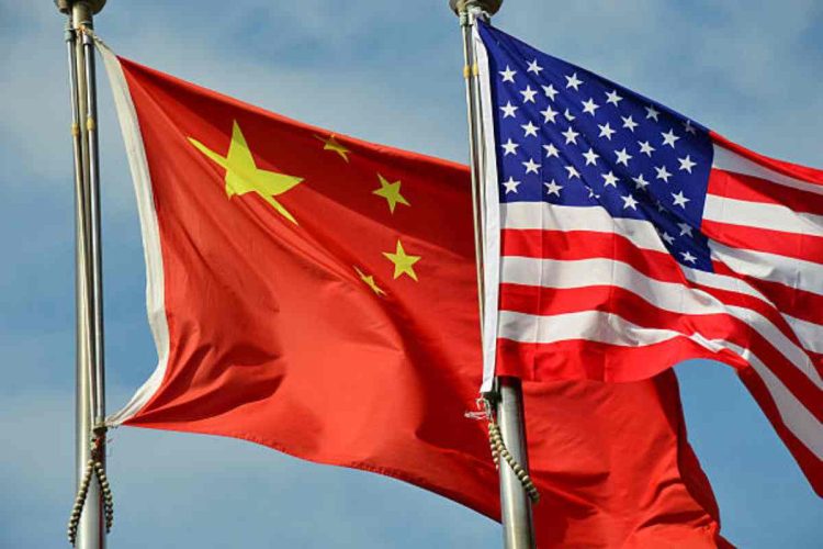 Bandiera degli Usa e della Cina