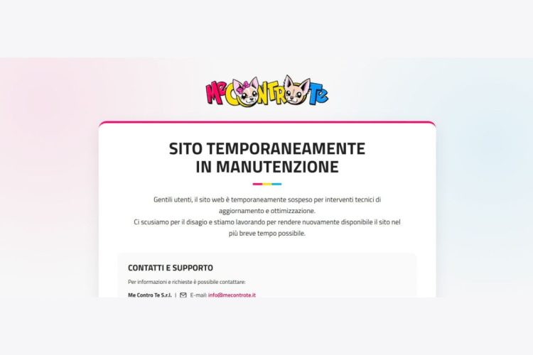 Il sito dei Me Contro Te in manutenzione