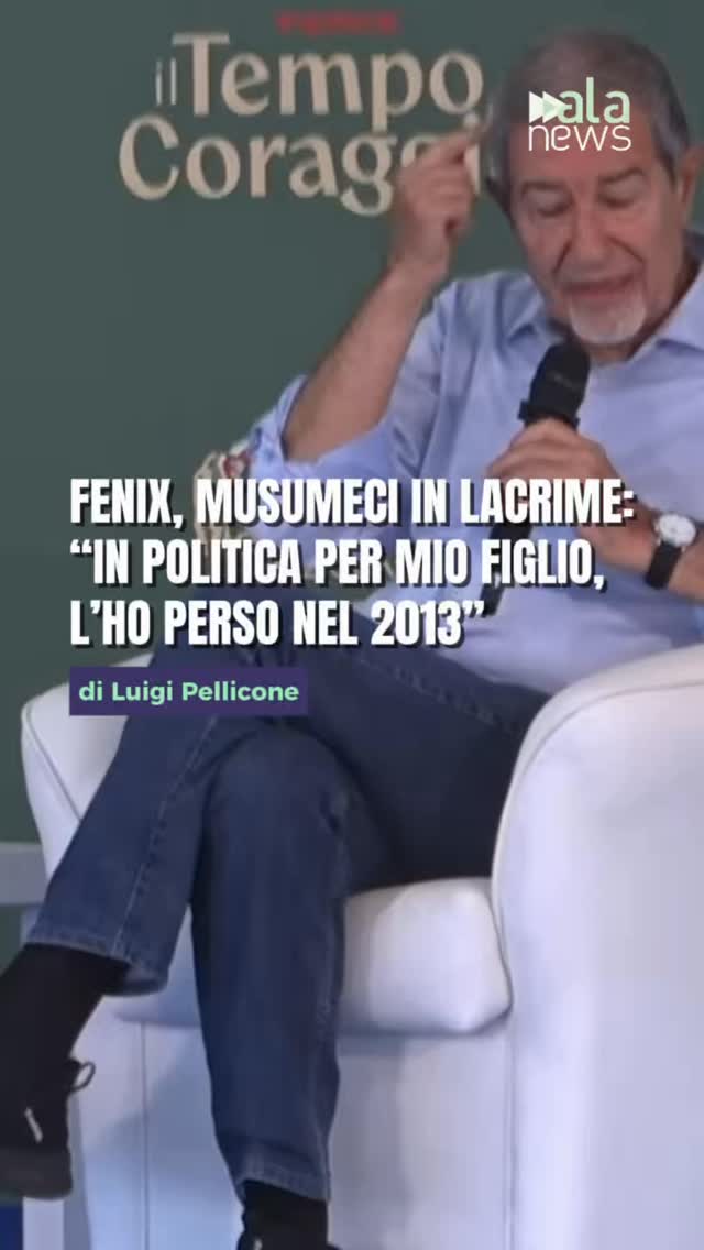 Nello Musumeci si commuove sul palco di Fenix e ricorda il figlio Giuseppe, mor…