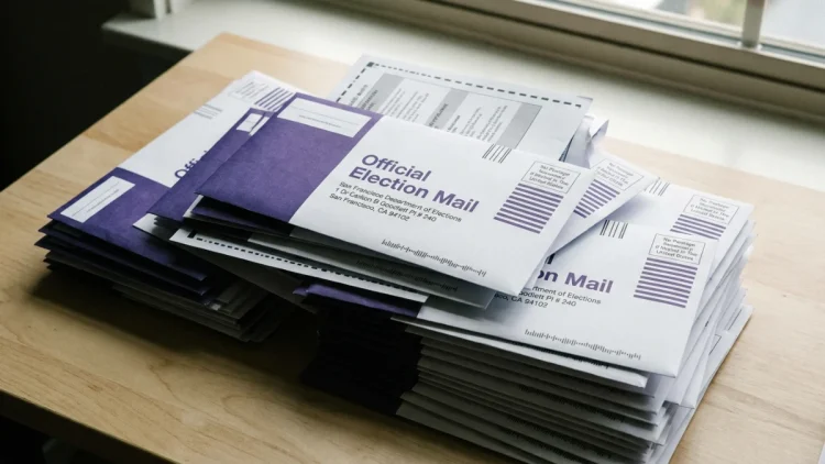 Ballots are seen at a polling location inside San Francisco City Hall on June 2. | alanews
