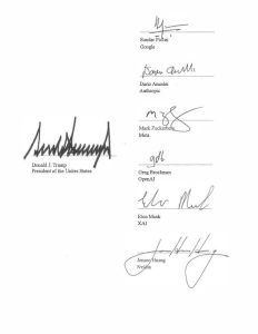 La firma di Donald Trump con il refuso
