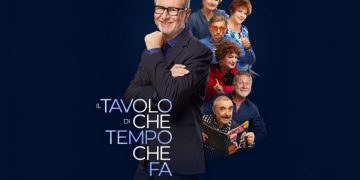 Primo piano protagonisti tavolo Che Tempo che Fa