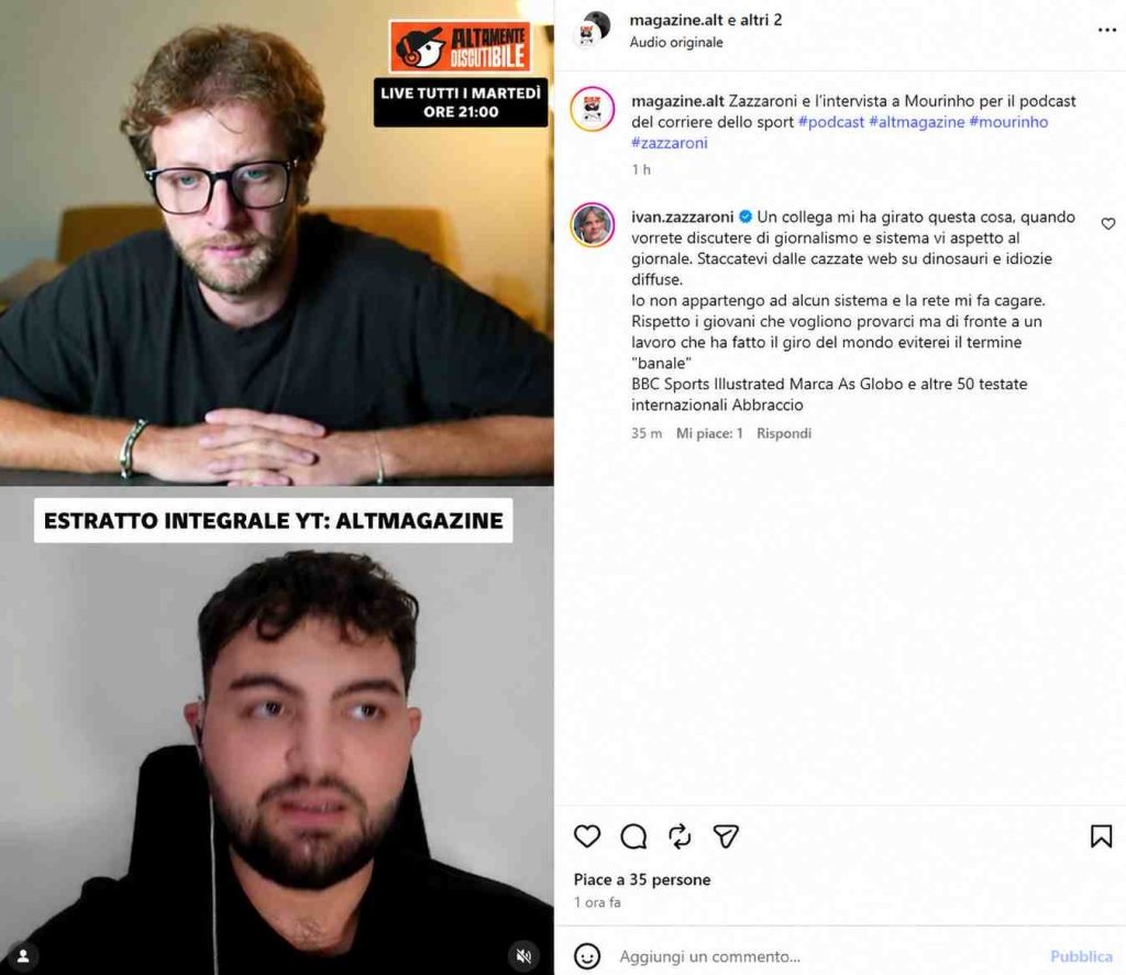 Screenshot Zazzaroni AltMagazine