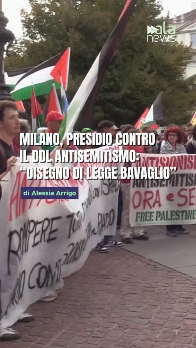 Presidio in piazza della Scala, a Milano, contro il Ddl antisemitismo. Tra i ma…
