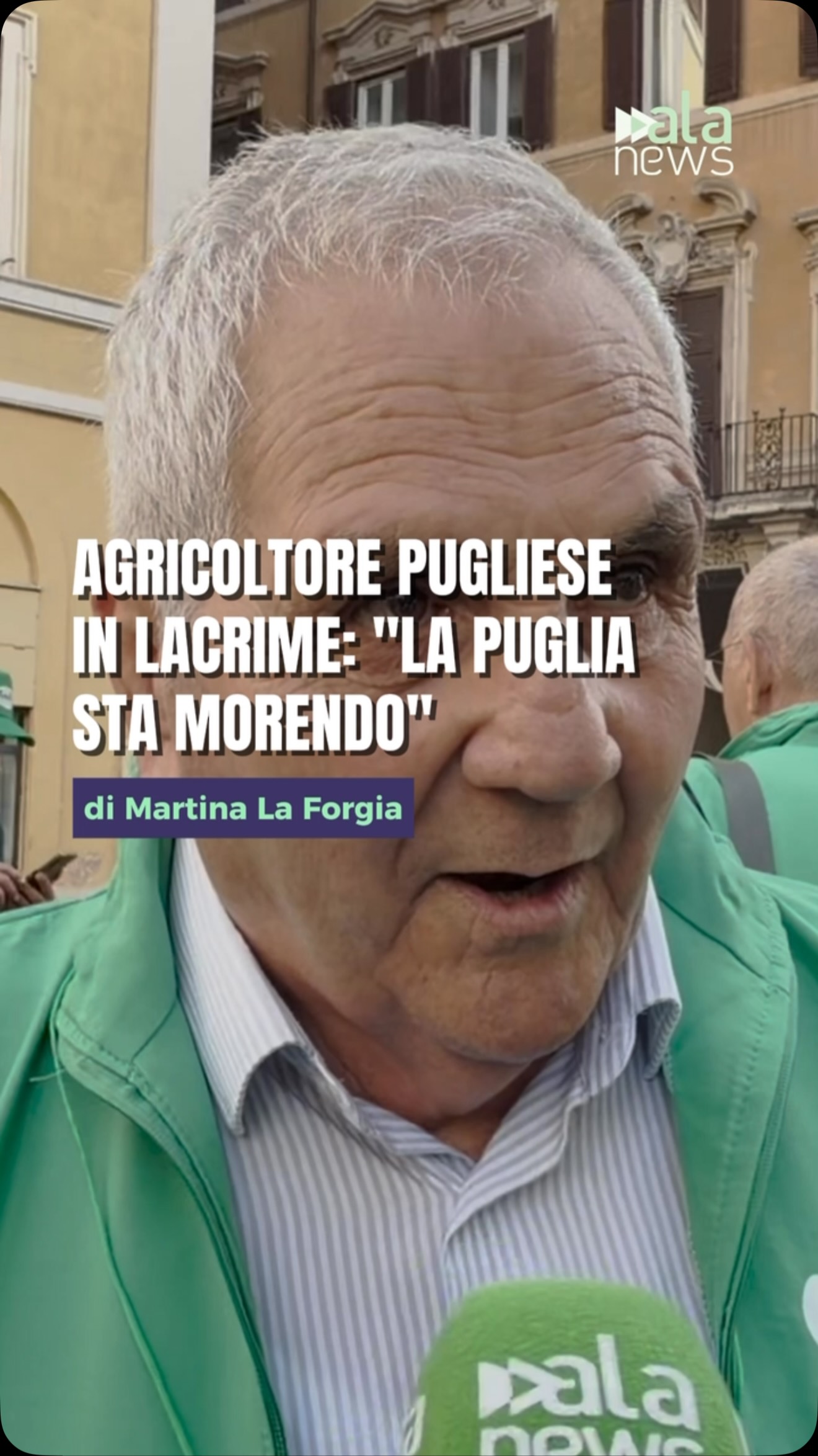 Durante un presidio a Roma, un agricoltore pugliese ha denunciato con commozion…