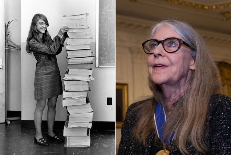 Margaret Hamilton sorride con i codici Apollo 11 e in un ritratto recente. Il Mit annuncia la morte di Margaret Hamilton, pioniera del software di Apollo 11