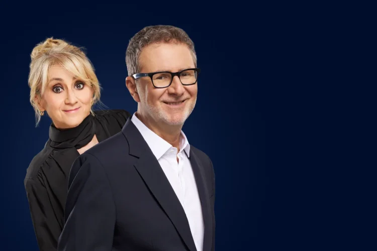 Primo piano di Fabio Fazio e Luciana Littizzetto