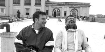 Edoardo Leo e Marco Bonini sul set di Se ami qualcuno dillo