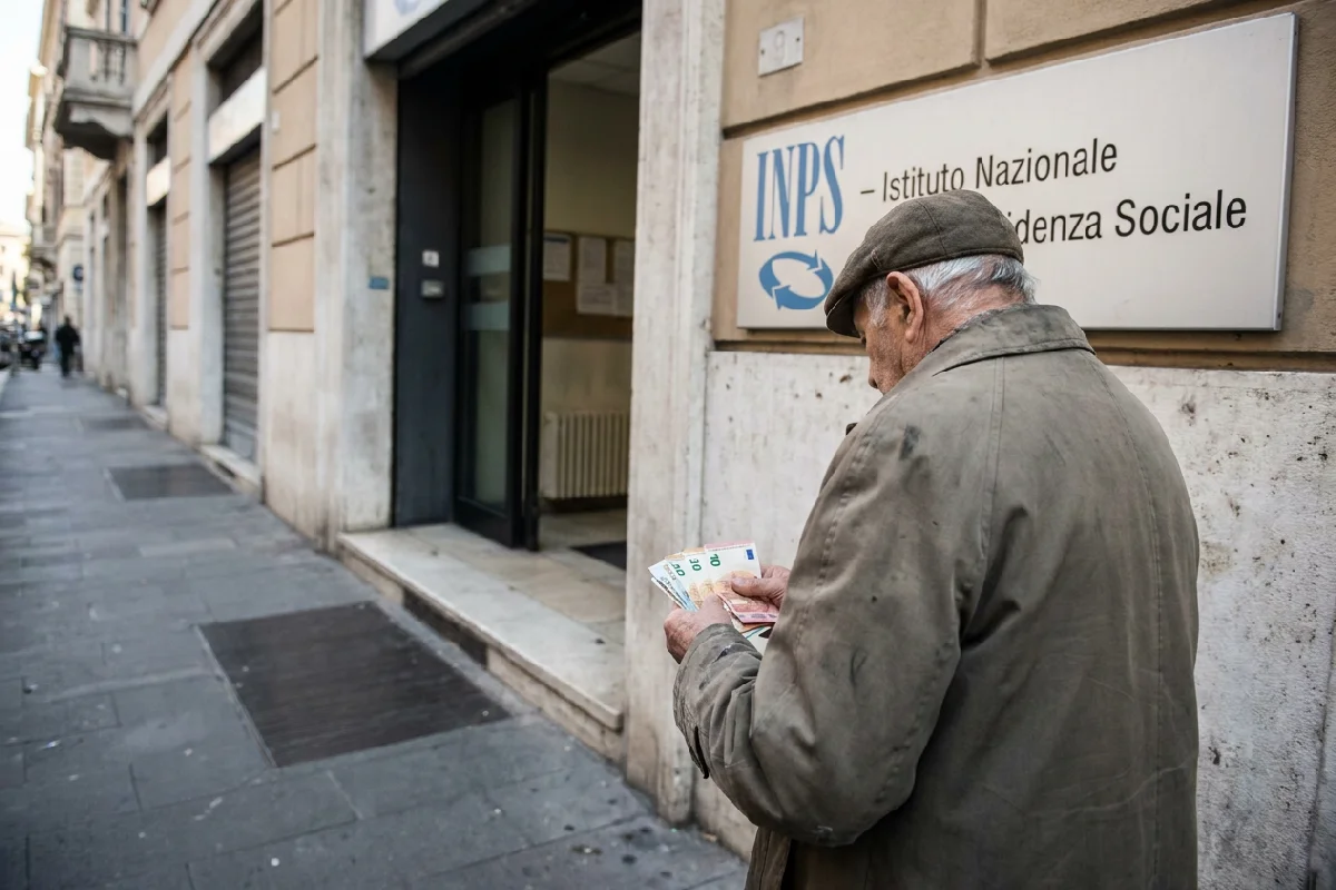 Un pensionato ha appena prelevato la pensione