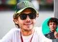 primo piano di Valentino Rossi e di Kimi Antonelli